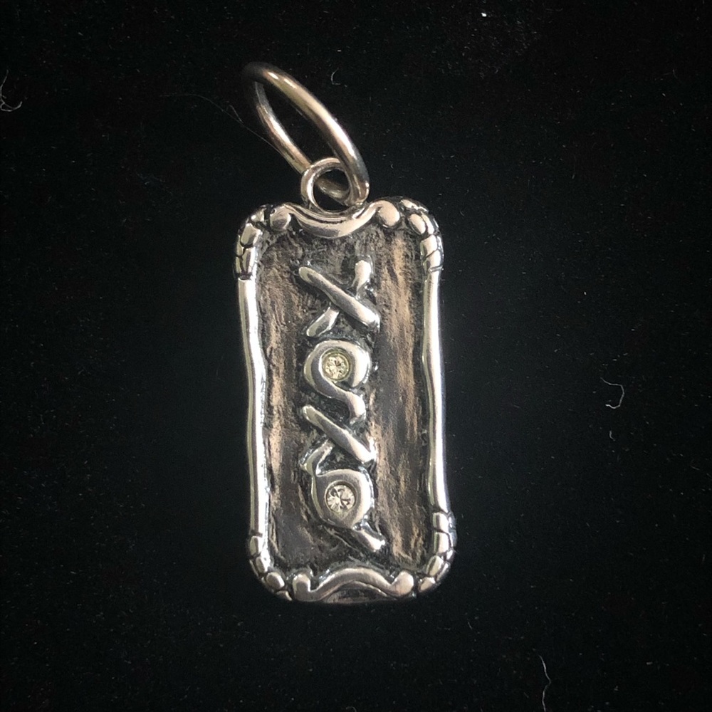 XOXO Sterling Silver Swarovski Tablet Pendant Charm Grace & Heart…